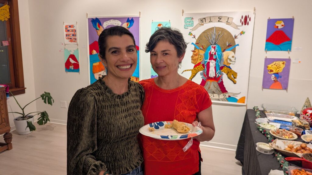 Photos of people enjoying the party.